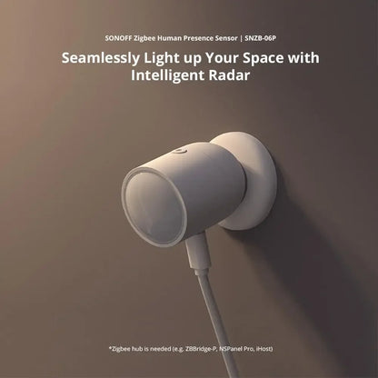 SONOFF SNZB 06P Zigbee Sensore di presenza umana Rilevatore di SNZB-06P Rilevamento della luce di movimento Automazione domestica intelligente Funziona con Alexa Google