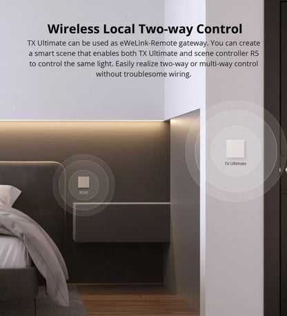 Sonoff TX Ultimate SONOFF T5 Sonoff Interruttore da parete 86/120 Accesso completamente touch Bordo luminoso a LED Multi-sensoriale tramite Alexa Home Smartthings