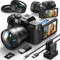 Videocamera Vlog NBD 64MP 5K con Zoom Digitale 16X, Schermo Ribaltabile da 3 Pollici, Microfono e Batteria a Lunga Durata per YouTube, Streaming Live, Selfie, Regalo per Ragazze