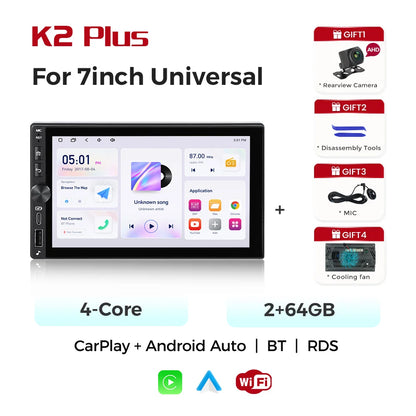 MEKEDE Autoradio universale da 7/9/10.1 pollici con CarPlay e Android Auto, navigatore GPS Android, lettore multimediale per Peugeot, VW, Nissan, Hyundai, Kia, Benz, Audi, BMW, con WiFi, touchscreen, autoradio, lettore video,
