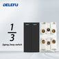 DELEFU Presa Italiana Fai-da-te con USB Tipo C, Interruttore Campanello, 45A 20A, per Tende, Telefono, CAT5, TV, HDMI, SAT, Nera