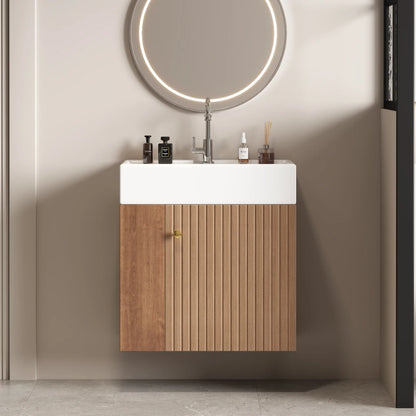 Mobile bagno sospeso con lavabo 55 × 31 × 66,5 cm e vani laterali