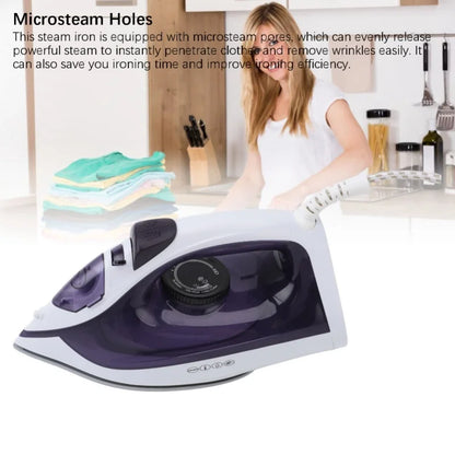 Ferro da stiro a vapore da 1600 W per indumenti, con microfori per il vapore, serbatoio dell'acqua da 210 ml, ideale per stirare sia a secco che con vapore, per uso domestico e in viaggio, 220 V.