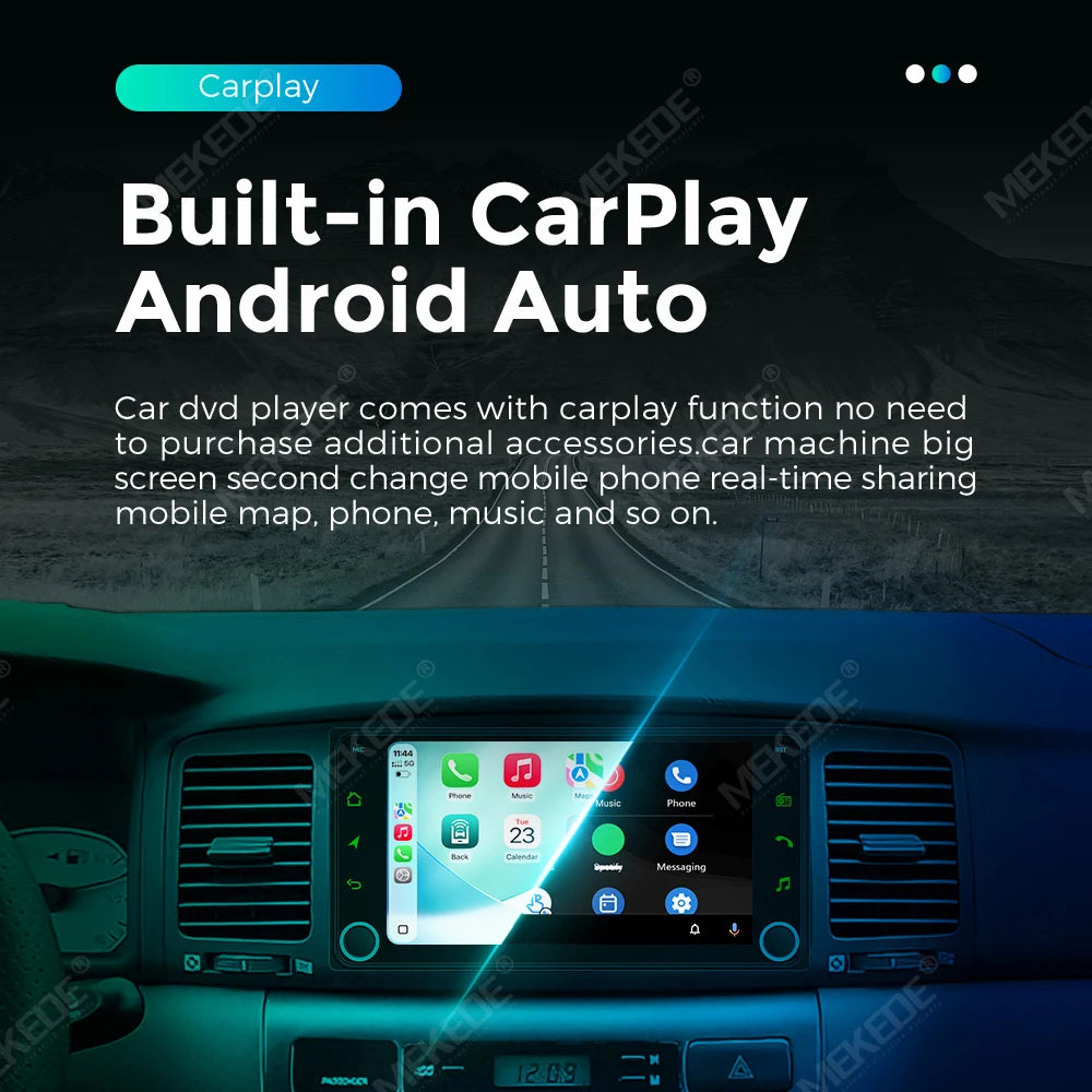 MEKED Autoradio Linux 7 Pollici con CarPlay Wireless e Android Auto per Toyota Yaris Corolla RAV4 Avensis Aygo Prius, Lettore Multimediale Universale 4K con Schermo per Telecamera Posteriore