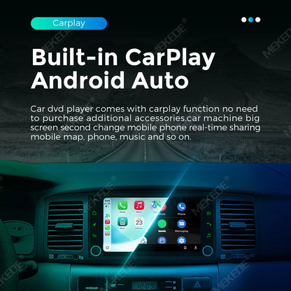 MEKED Autoradio Linux 7 Pollici con CarPlay Wireless e Android Auto per Toyota Yaris Corolla RAV4 Avensis Aygo Prius, Lettore Multimediale Universale 4K con Schermo per Telecamera Posteriore