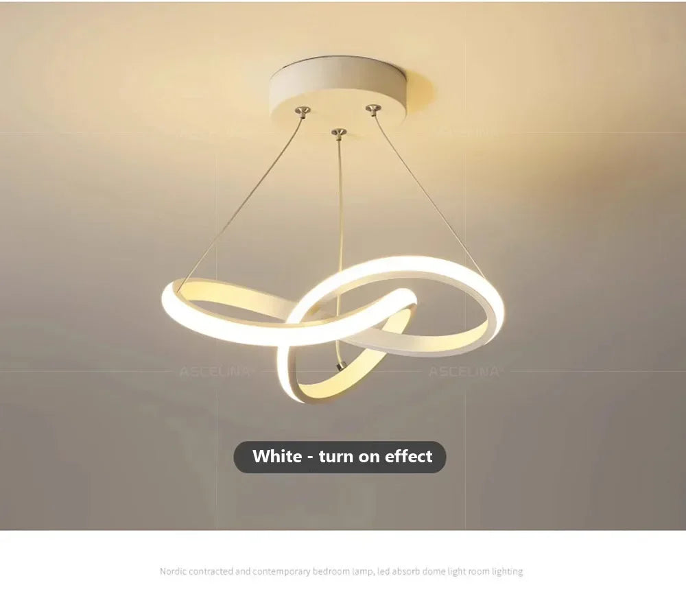 Lampada a sospensione moderna a LED con design irregolare aerodinamico Piccola lampada a sospensione creativa per camere da letto, sala da pranzo, sale studio