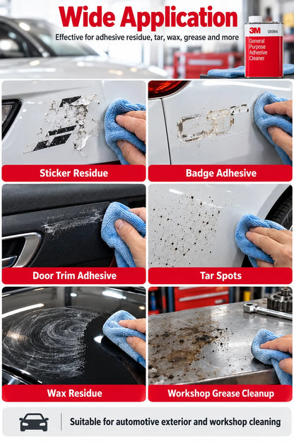 3M 08984 Detergente Rimuovi Adesivi 10mL Ricompresso, Rimuovi Residui di Colla, Adesivi, Catrame, Cera e Grasso per Officina di Detailing Auto