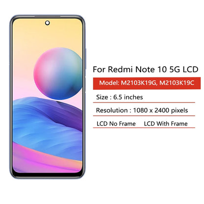 6.5 ''Per Xiaomi Redmi Nota 10 Note10 5G Display LCD Touch Screen Digitizer Assembly M2103K19G M2103K19C LCD di Ricambio