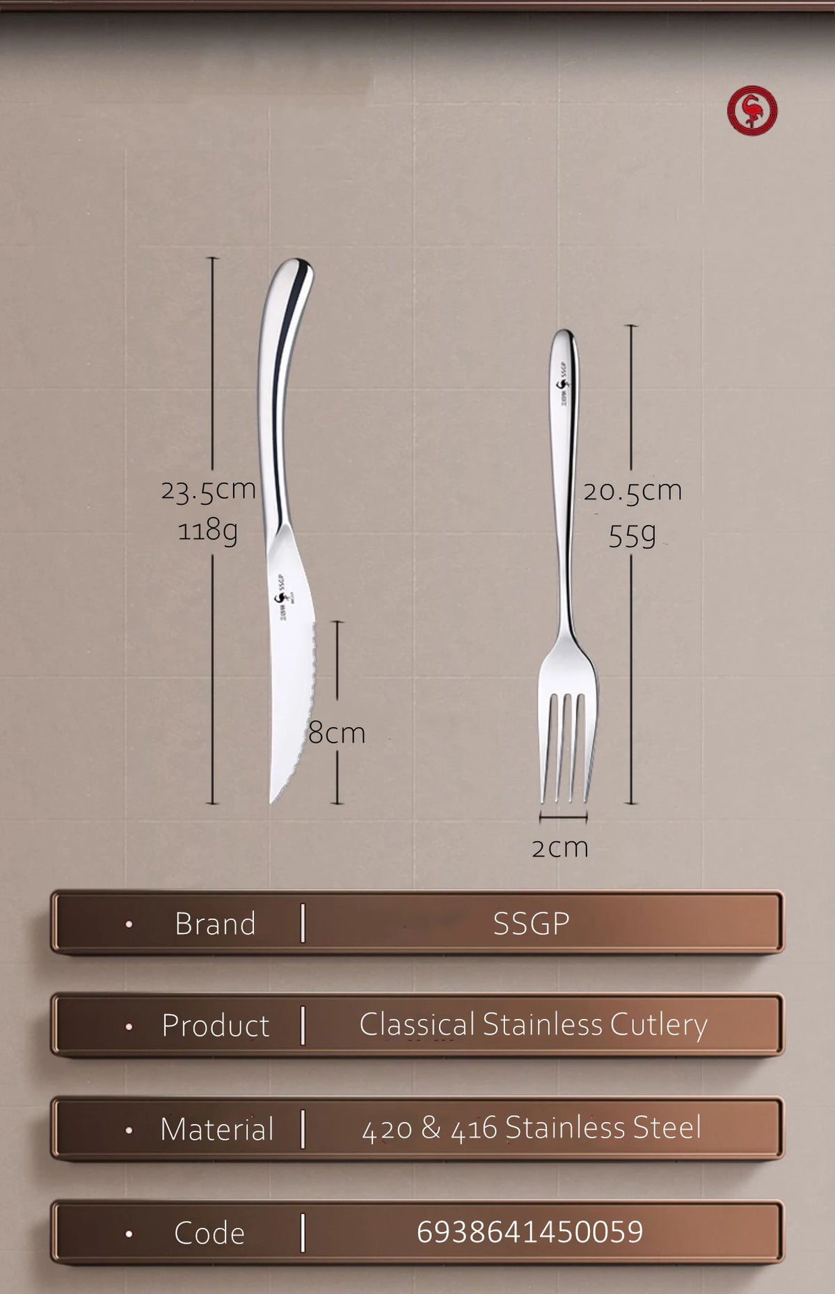Set di Posate in Acciaio Inossidabile 316L Certificato LFGB, Forchetta Antibatterica al 99,9% e Coltello con Lama Ultra Affilata, Stoviglie per Banchetti