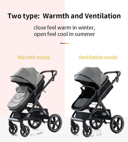 Nuovo passeggino di lusso 3 in 1 carrozzina da viaggio portatile pieghevole carrozzina alta paesaggio telaio in alluminio passeggino neonato