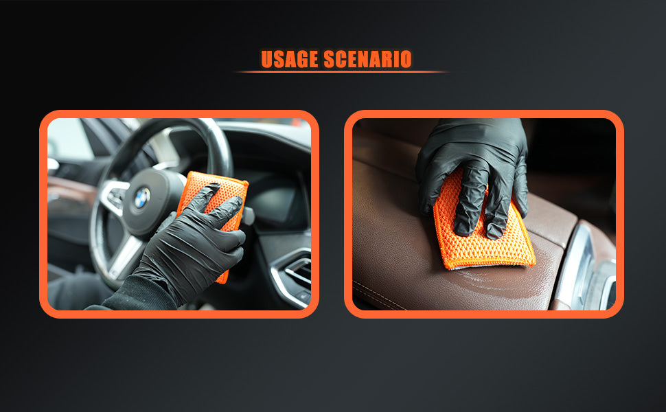 SPTA Set di 8 Spugne per Pulizia Interni Auto, Applicatori per Cera Auto, per Pulizia Domestica di Sedili in Pelle e Divani